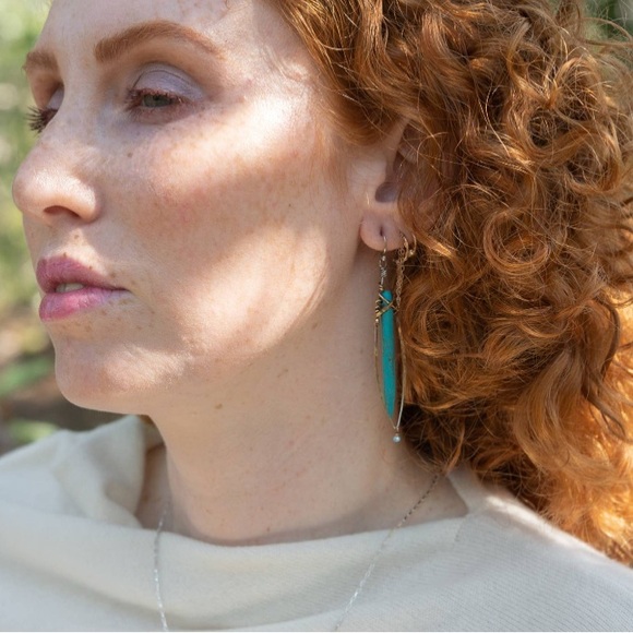 Turquoise Stalactite Earrings - Picture 9 of 9